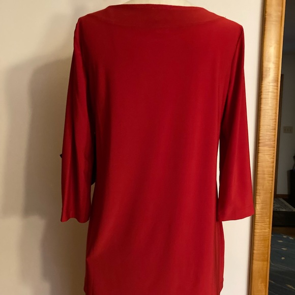 IMAN Vibrant Red Pants Set with Keyhole Detail - Picture 9 of 10